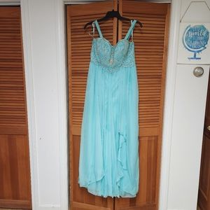 Teal beaded prom dress size 15/16